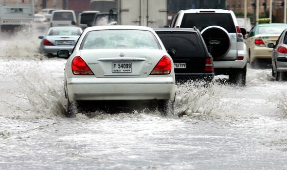 Weather-related car damage in Sharjah
