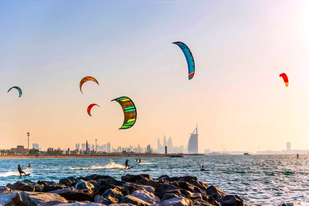 family-friendly public beaches Dubai Eid Al Etihad