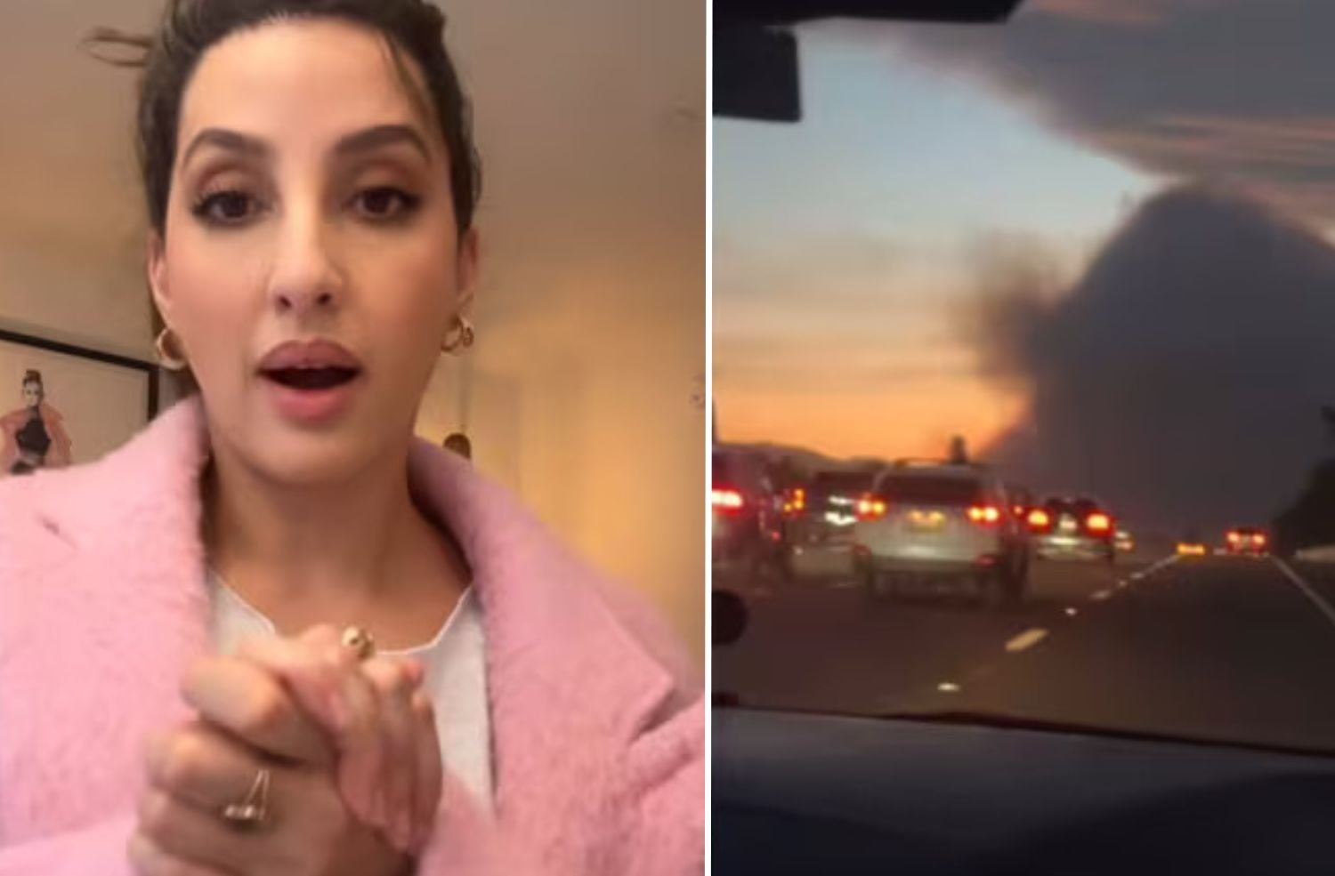 Nora Fatehi Caught Amidst Los Angeles Wildfires; Actress Documents Her