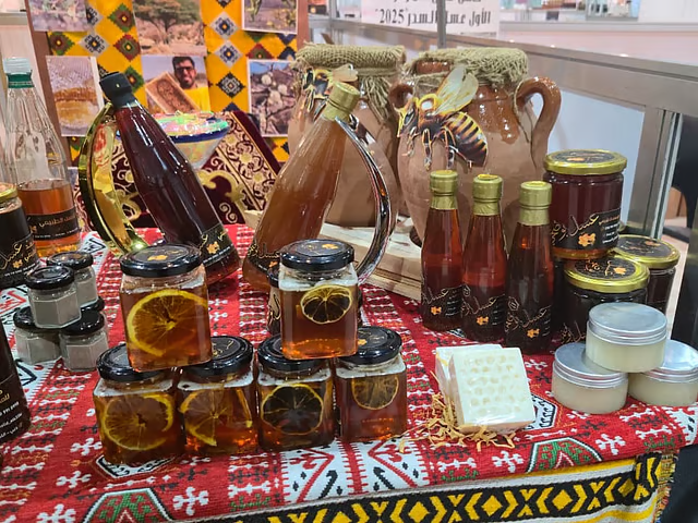 Visitors exploring Emirati honey varieties at the Al Dhaid Honey Festival