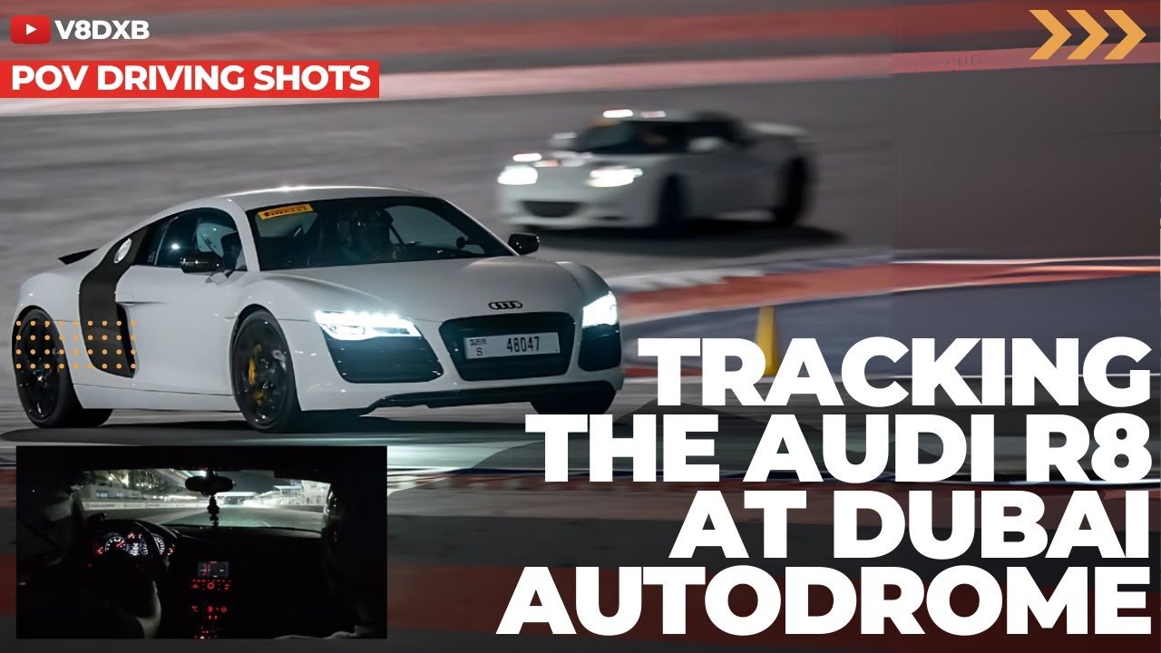 Audi R8 at Dubai Autodrome during a track day