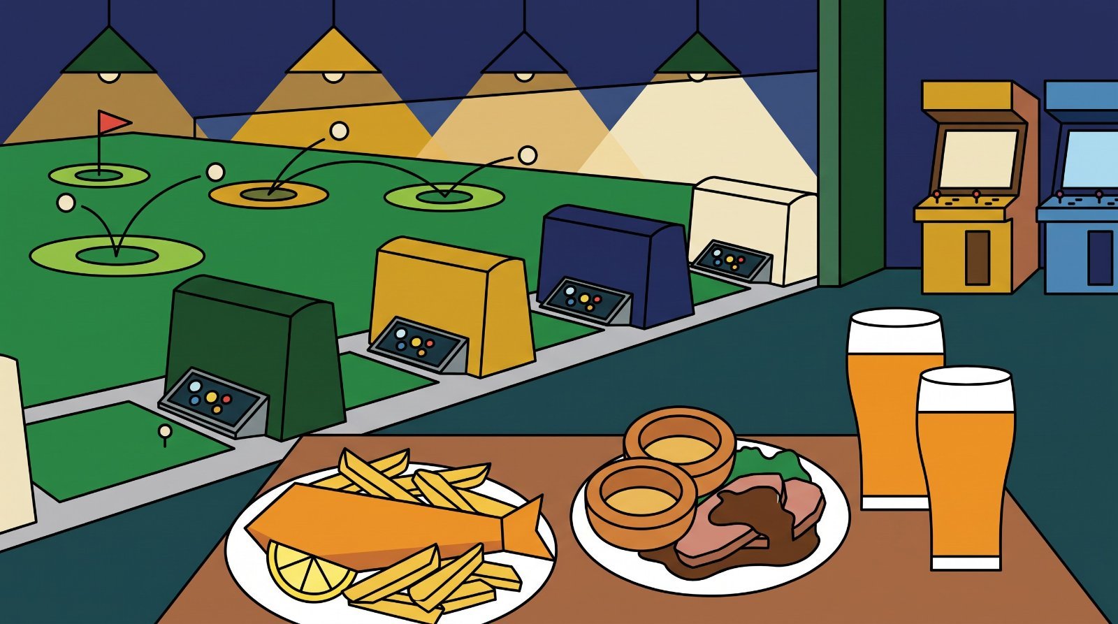 Toad in the Hole, Topgolf Dubai, Emirates Hills, Dubai, venue of Toad in the Hole Saturday Brunch